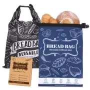 Bread Bag, 2 Packs Reusable Sourdough Storage Bag With Zipper for Homemade Br...