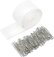 B Baosity 10 Meter Curtain Heading Pleat Tape for DIY Pinch Pleat Curtains Wrinkle Resistant with 30 Hook Clip