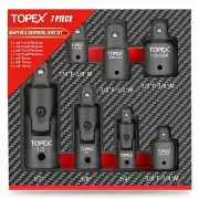 TOPEX 7-piece socket adaptor set 1/4" 3/8" & 1/2" universal joint socket adaptor