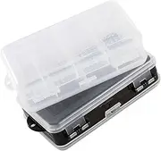 BEBEMOKO 2pcs Transparent Jewelry Storage Box Double Sided Organizer with Durable Plastic Holders with Covers for Beads Accessories to Carry