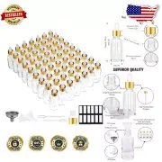 Elegant 63 Pack 2oz Clear Glass Eye Dropper Bottles with UV Protection