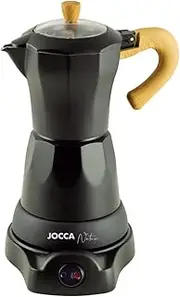 Jocca - Italian Coffee Maker Nature Black Line | 6 Cups | Cordless Jug | Electric Base | 360º Rotation | Carafe with Cold Handle | Automatic Shut-off | Keeps the Heat (Black)