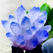 508G New Find sky BLUE Phantom Quartz Crystal Cluster Mineral Specimen Healing
