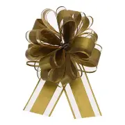 20pcs 6 Inch Large Big Pull Bow Organza Gift Wrapping Bows Ribbon, Gold