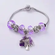 European Style Charm Bracelet - Tree of Life - Crystal - Gemstone - Amethyst