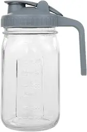 AIMALL Mason Jar Lid with Handle Seal Plastic Lid Mason Bottle Handle Lid, 32oz Mason Jar with Lid & Handle, Airtight Leakproof Glass Jar for Drinks