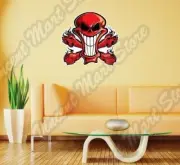 Red Devil Evil Skull Crossbones Smiling Wall Sticker Interior Decor 22"X22"