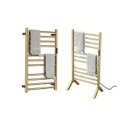 Electric Towel Warmers Radiator with Timer Gold, 140W Wall-Mounted & Freestan...