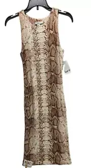 Bar III Bodycon Dress Womens size XS Brown Snake Print New Sleeveless M421
