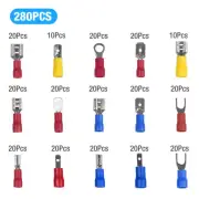 280 PCS Insulated Electrical Wire Splice Terminal Spade/Crimp/Ring Connector Kit