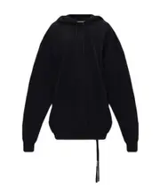 Ann Demeulemeester Long-Sleeved Drawstring Hoodie XS Black