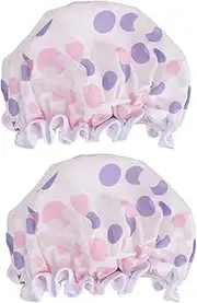 ELAYARD 2Pcs Shower Caps Satin Bathing Caps for Women Elastic Band for All Head for Face Washing and Spa Use Stylish Pattern