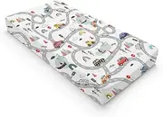 Cartoon Road Car Vehicles Changing Pad Cover City Roadway Truck Boat Mountain Forest Rainbow Diaper Changing Table Cover Sheets for Boy Girl Soft Breathable Stretch Fitted Change Table Mats 32''x16''