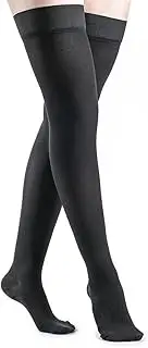 SIGVARIS Women’s DYNAVEN Closed Toe Thigh-Highs w/Grip-Top 20-30mmHg - Black - Extra Large Short