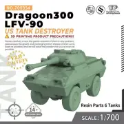 SSMODEL SS700954 1/700 Military Model Kit US Dragoon300 LFV-90 Tank Destroyer