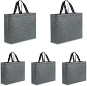 Large Reusable Grocery Bags 5 Pack Heavy Duty, Reinforced Handles with X Stitching Hold 50 lbs, Durable Non-Woven Shopping Tote Bags, Washable & Eco-Friendly, Portable Tote Bag for Shopping Party