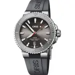 ORIS 豪利時 AQUIS RELIEF 日期潛水機械錶-灰X灰色錶帶/43.5MM