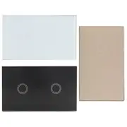 1 Way 2 Gang Crystal Glass Remote Panel Touch LED Light Switch Controller With Remote Control 33 WHITE