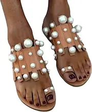 [CLSQLXYJZC] Womens Comfy Summer Sandals, Casual Flat Round Toe Rhinestone Clip-toe Plantar Fasciitis Ladies Sandals, for Orthopedic Bunion Corrector Women's Slippers