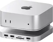 Hagibis Mac Mini M4 Hub & Stand with SSD Enclosure, 3 in 1 USB Type-C Docking Station with M.2 NVMe SSD Case, 10Gbps USB3.2 Gen2, SD4.0, TF4.0, 5V/2A Power Supply for M4 Pro (MC60)