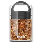 Prepara - Evak Mini 6oz Glass Airtight Food Storage - Soft Touch Handle - Black