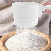 FwQoFvk Electric Flour Sifter, Handheld Electric Baking Sifter, Battery Operated Flour Sieve, Automatic Fine Mesh Flour Sifter, Handheld Cooking Baking Pastry Tool for Home