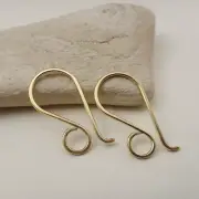 Large Loop Earring Wires- Gold Filled French Ear Hooks - Handmade Minimalist