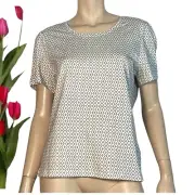 ⭐DAVID LAWRENCE WOMEN` S SIZE S WHITE BLACK KAIGEO PRINT COTTON T SHIRT NWT