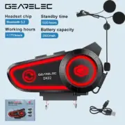 DK02 Motorcycle Helmet Headset Stereo Bluetooth Hands Free Call IPX7 Waterproof