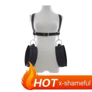 Thigh Straps Sling Leg Spreader Restraint Harness with Wrist Cuffs Position Aid