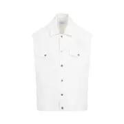 [Off White] Off White-White 90s Logo Over Cotton Gilet-Uomo S