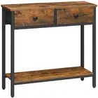 29.5" Narrow Console Table with 2 Fabric Drawers Small Entryway Table with 2-...
