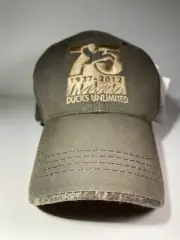NEW Ducks Unlimited 75 yrs. Real Waxed Canvas Hat Cap Brown Mossy Oak Camo Trim