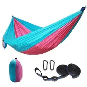 Nevenka Camping Portable Hammocks with 2 Tree Straps for Travel Beach Backyard-SkyBlue/Pink