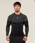Gymshark Onyx 5.0 Seamless Long Sleeve T-Shirt Black/Light Grey ✅All Sizes ✅New