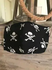 Face Mask 3 Layers *Pirates* Children washable Australia made with filter pocket
