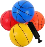 1 Set Soft Inflatable Basketballs for Bouncy Balls with Inflator Indoor Outdoor Fun for Childrens Hand Coordination and