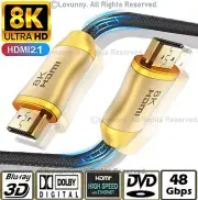 Premium 8K HDMI Cable V2.1 Ultra HD 2160p 3D High Speed Braided Ethernet HEC ARC