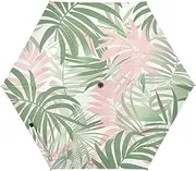 [Yoogain] UV50+ umbrella automatic special designed and strong with patterned case umbrellas for rain large auto open sombrillas de lluviaPink and Green Palm Leaf Jungle