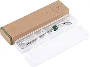 [Cuopru] Yerba Mate Bombillas Set - Included Mate Gourd Stainless Steel Straws with Straw Case, Removable Head Filter, Colorful Bead, Cleaning Brush (Green)