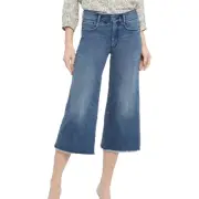 NYDJ Caliente Frayed Cropped Wide Leg Jeans