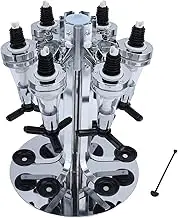 6 Bottle Liquor Dispenser, Rotating Wall Mounted Alcohol Dispenser, Kitchen Supplies Drink Dispenser Beverage Bottle Stand Optic Holder Rack for Home Bar