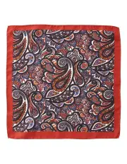 [Dom Bagnato] Broccato Paisley Silk Pochette in Orange
