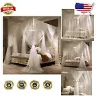 Princess Theme Double White Bed Canopy Curtain - Elegant Home Accessory