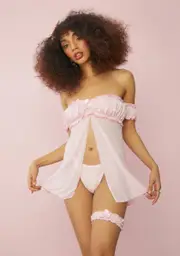 [Sugar Thrillz] Blush Ethereal Bliss Eyelet Dress Set