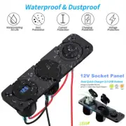 12V Cigarette Lighter Socket Dual USB Charger Power Adapter for Car Boat Marine