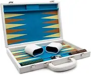 LPG Classics Leather Backgammon Set - White