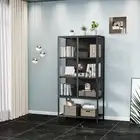 Stacked Tempered Glass Display Cabinet 4Tier Clear Showcase Bookcase Steel Frame