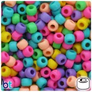 BeadTin Springtime Matte Mix 9mm Barrel Pony Beads (500pcs)