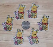 6 Pcs Lot winnie pooh Flatback Resin Cabochon Hair Bow Center Supply.